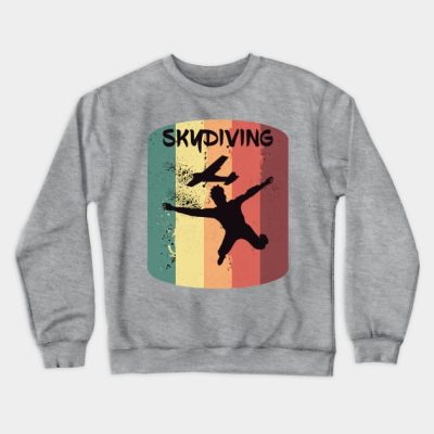 Vintage Skydiving Plane Jumping Parachute Gift Crewneck Sweatshirt Official Skydiver Merch