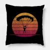 Awesome Funny Skydiving Gift Hobby Silhouette Suns Throw Pillow Official Skydiver Merch