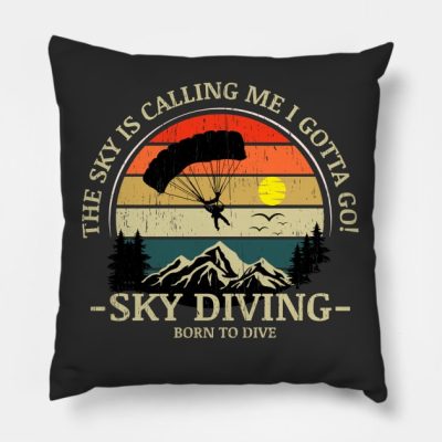 Skydiving Adventures Sky Is Calling Parachutes On  Throw Pillow Official Skydiver Merch