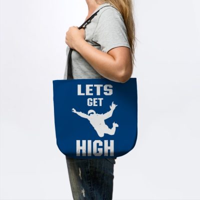 Lets Get High Mens Skydiver Blue Skies Skydiving Tote Official Skydiver Merch