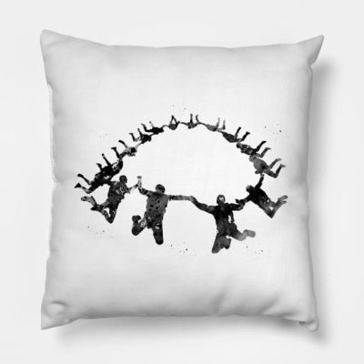 Team Group Skydiver Throw Pillow Official Skydiver Merch