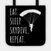 Eat Sleep Skydive Repeat Tote Official Skydiver Merch