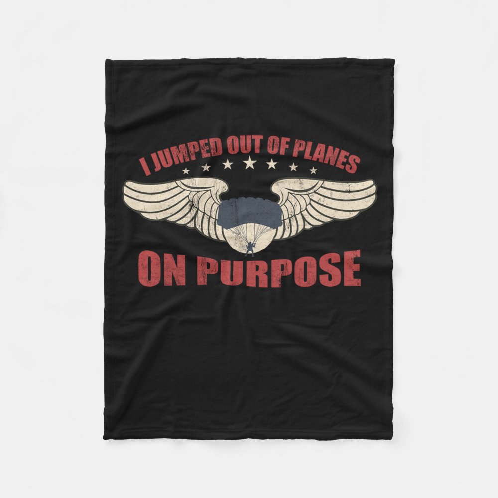 airborne i jumped out of planes on purpose fleece blanket r047439eee3774821aa4efe1192695d80 zkhkh 1000 - Skydiver Gifts