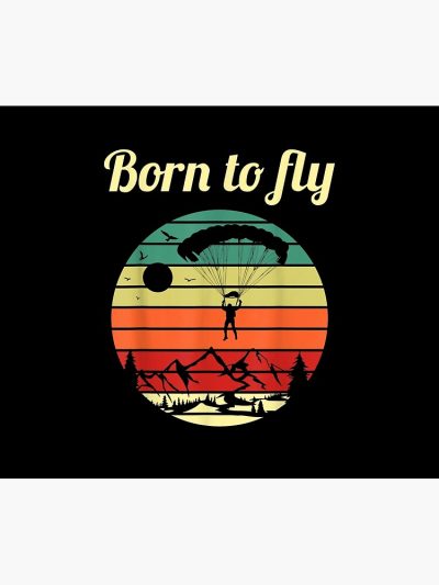 Paragliding Retro Paraglider Skydiver Parachute Tapestry Official Skydiver Merch