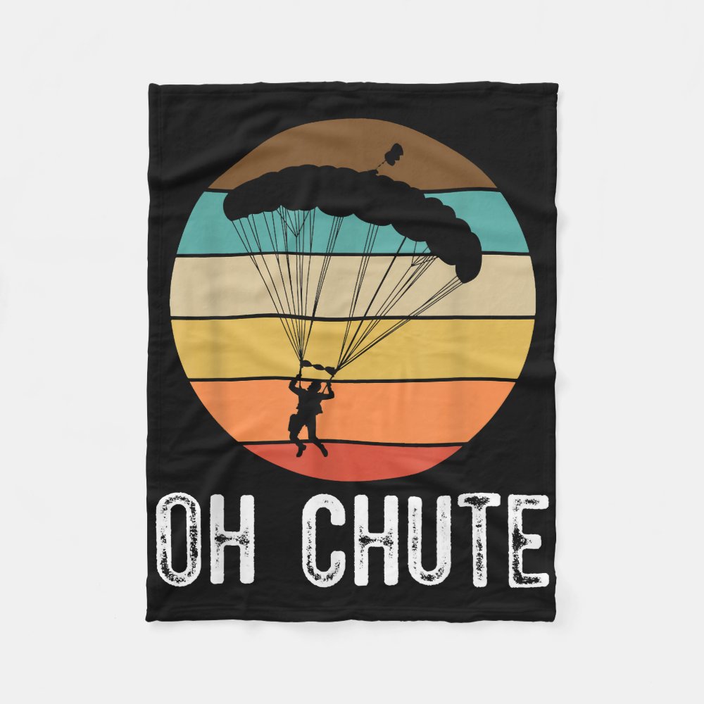funny skydiving oh chute retro vintage sunset para fleece blanket re0d11d9080194c16afbcfb49b2889680 zkhkh 1000 - Skydiver Gifts