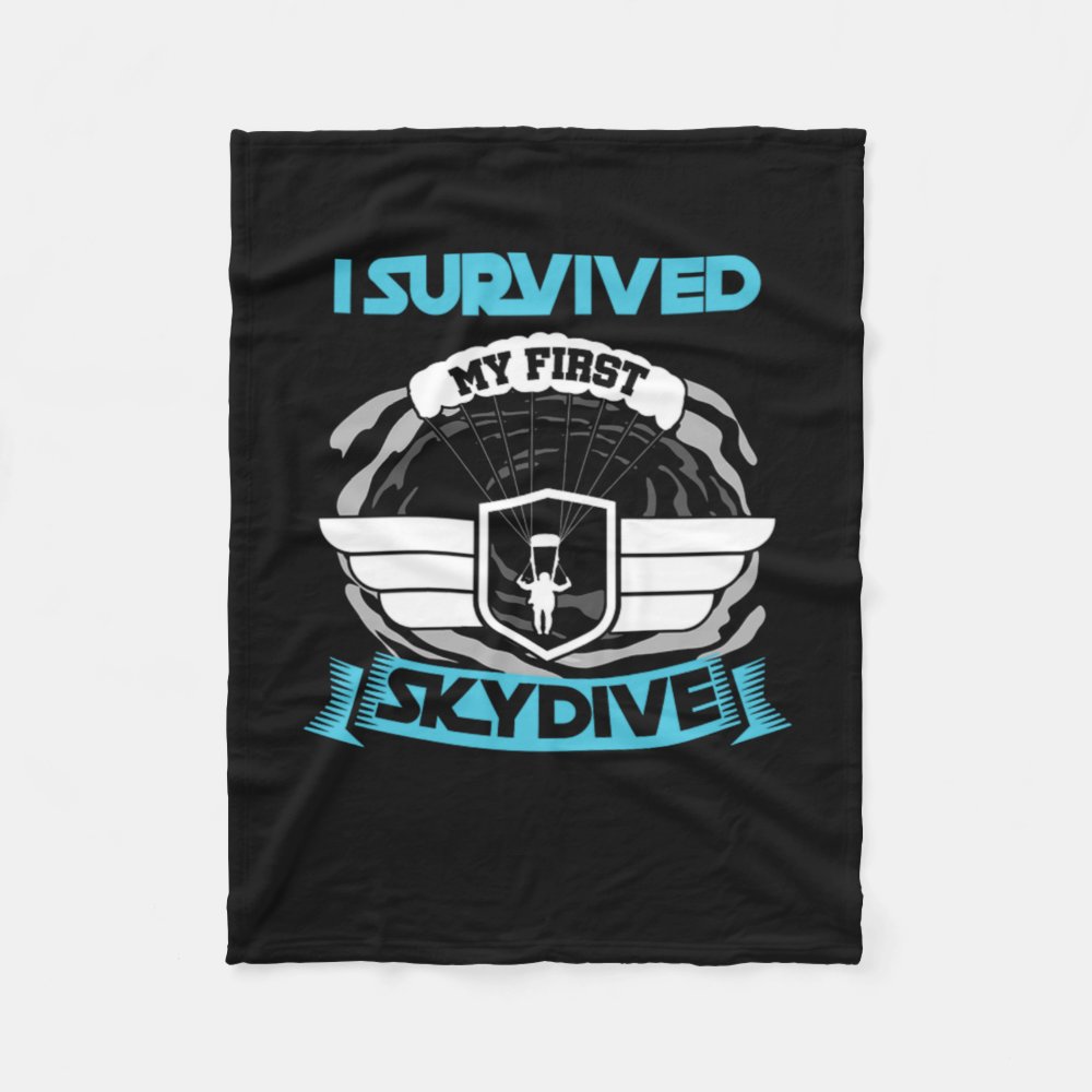 i survived my first skydive extreme sports parachu fleece blanket r69c4df4855dc4581b51e2d03220fa139 zkhkh 1000 - Skydiver Gifts