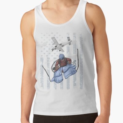 Cool Skydiving Art Men Women Skydiver American Flag Skydive Tank Top Official Skydiver Merch