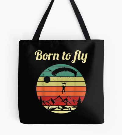 Paragliding Retro Paraglider Skydiver Parachute Tote Bag Official Skydiver Merch