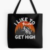 I Like To Get High Retro Skydiver Plane Skydiving Tote Bag Official Skydiver Merch