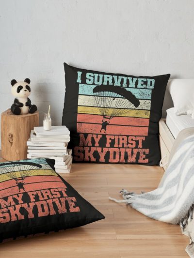 Skydiving Skydive Skydiver Throw Pillow Official Skydiver Merch