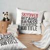 Badass Skydiver Throw Pillow Official Skydiver Merch