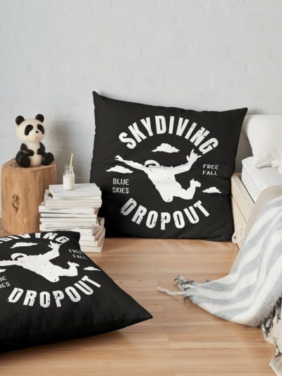 Skydiver Dropout Freefalling Throw Pillow Official Skydiver Merch