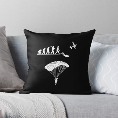 Skydiving Evolution Skydiver Parachuting Lover Throw Pillow Official Skydiver Merch