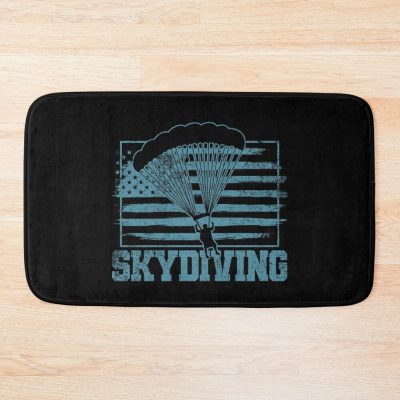 Skydiving American Flag Skydiver Bath Mat Official Skydiver Merch