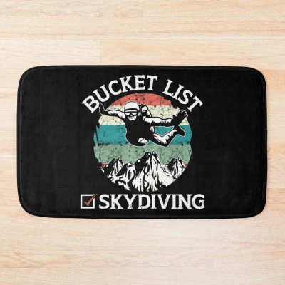 Skydiving Bucket List | Skydiving Bucket List Lover , Funny Skydiving , Skydiving Squirrel,Skydiving Skydiving Bath Mat Official Skydiver Merch