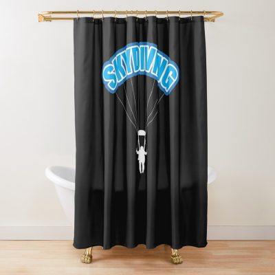 Skydiving Parachuting Skydiver, Parachute Shower Curtain Official Skydiver Merch