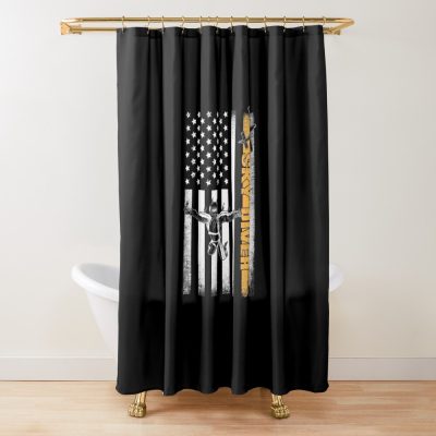 American Skydiver Usa Flag Shower Curtain Official Skydiver Merch