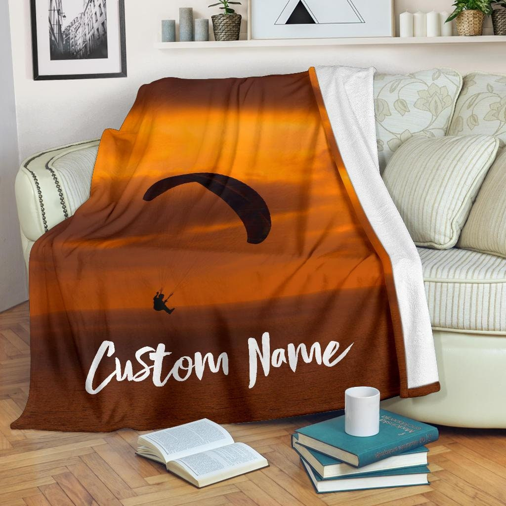 Skydiver Sunset Personalized Blanket