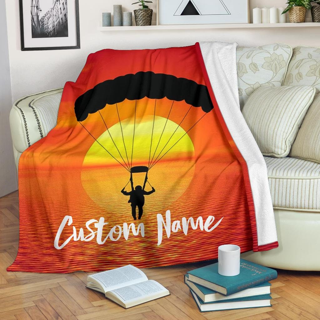 Skydiver Sunrise Personalized Blanket